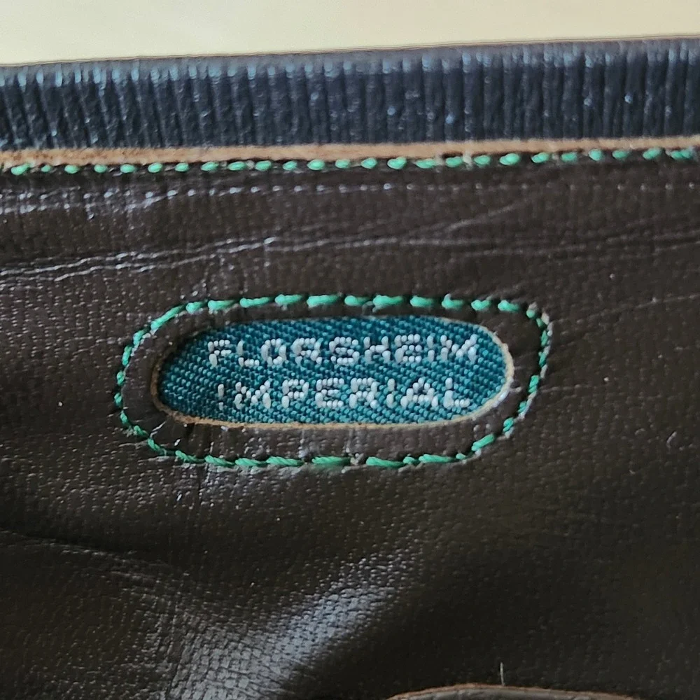 Vintage Florsheim Imperial Tassel Loafers Mens 10 USA Leather Cognac Brown